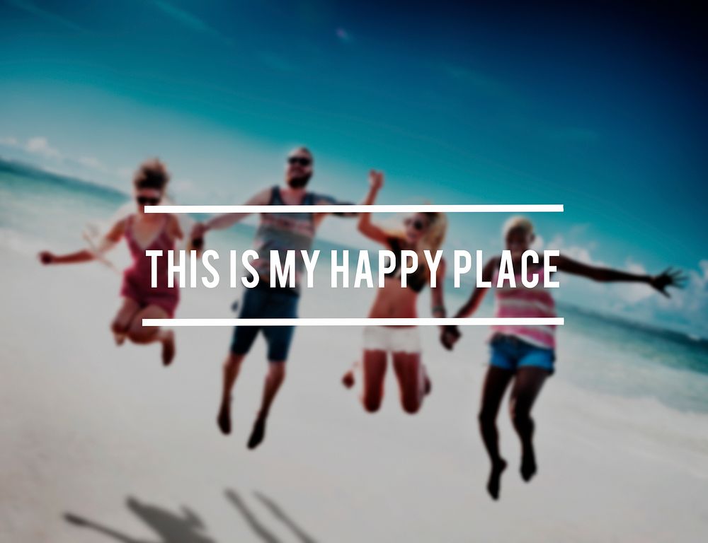 Summer Beach Happy Place Holiday Vacation Concept