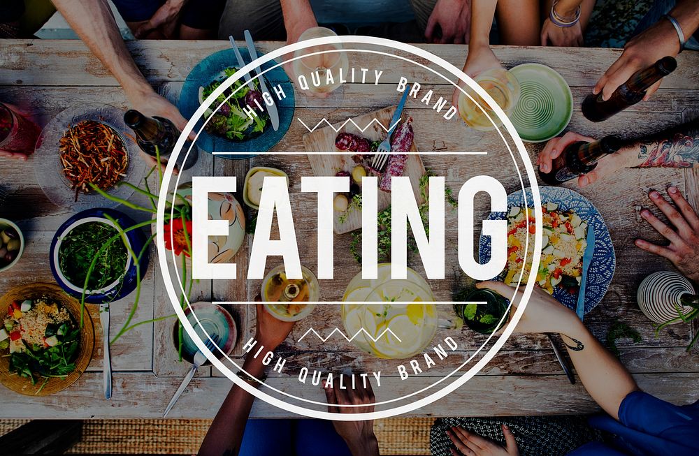 Eat Eating Dining Diet Food Health Living Nutrition Concept