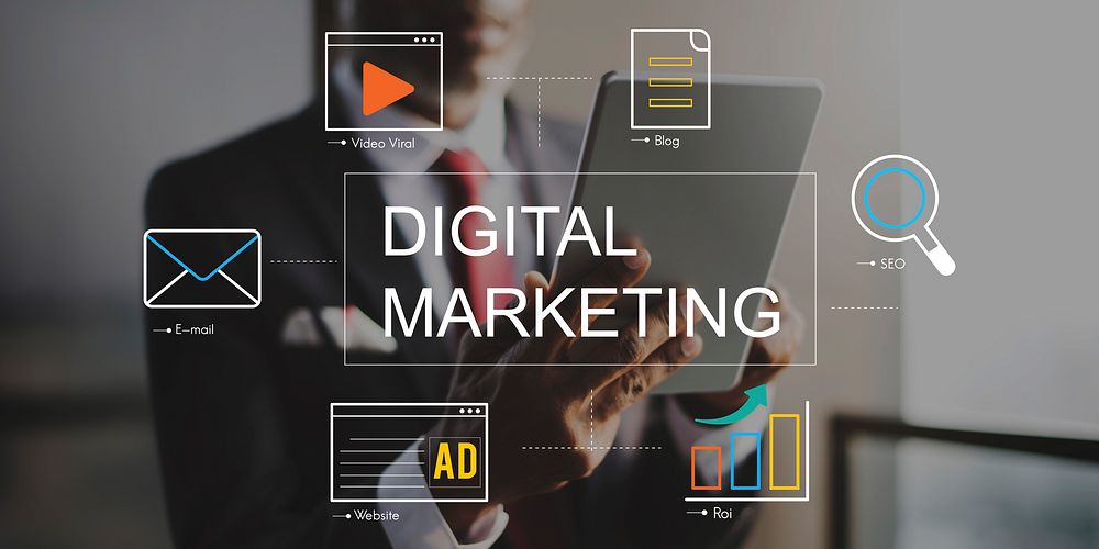 Digital Marketing Media Technology Graphic Concept