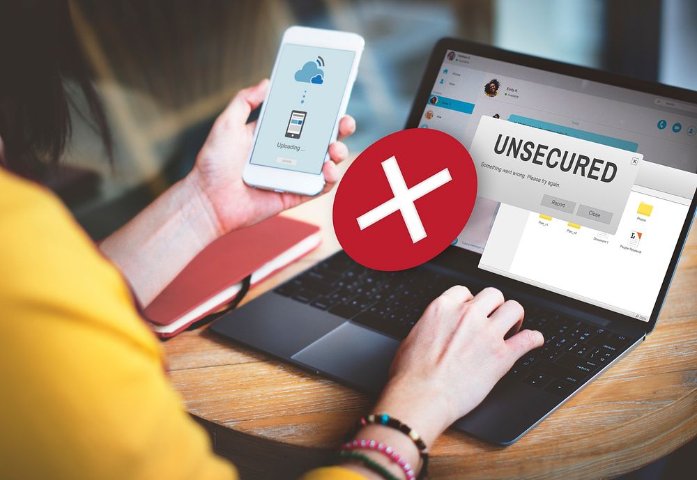 Unsecured Virus Detected Hack Unsafe Concept