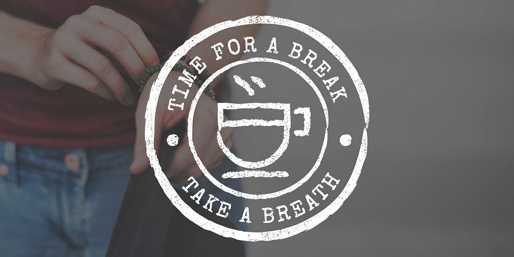 Coffee Break Tea Time Stamp Icon Graphic Concept