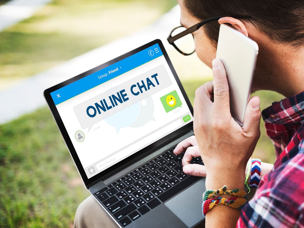 Online Chat Message Connection Talking Concept