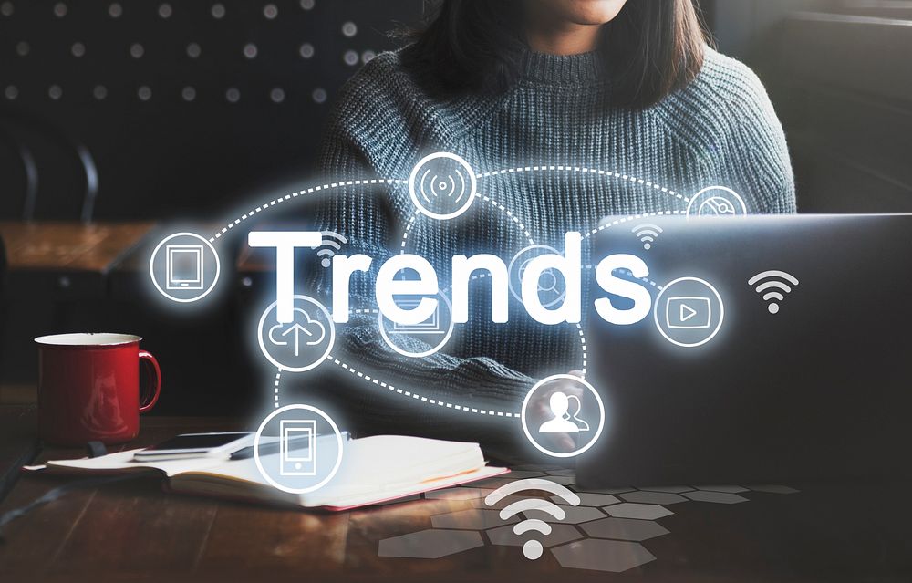 Trends Share Interact Internet Word Concept