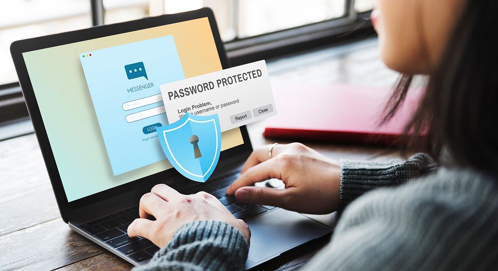 Password Protected Firewall Digital Internet Web Concept