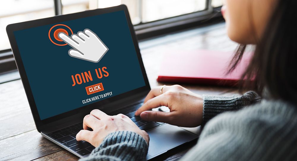 Join Us Recruitment Application Follow Website Online Concept