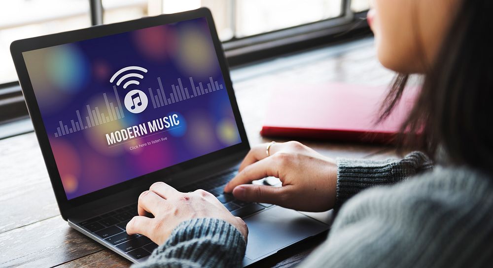 Modern Music Digital Listening Motion Stylish Concept