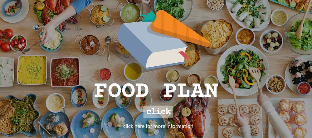 Food Plan Ingredients Menu Preparing Concept