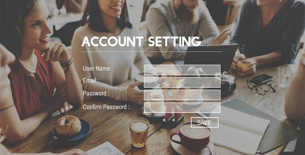 Account Setting Change Save Password Concept