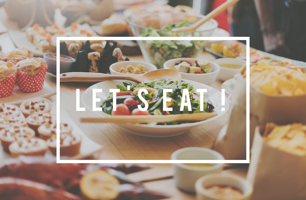 Let's Eat Food Dining Meal Concept