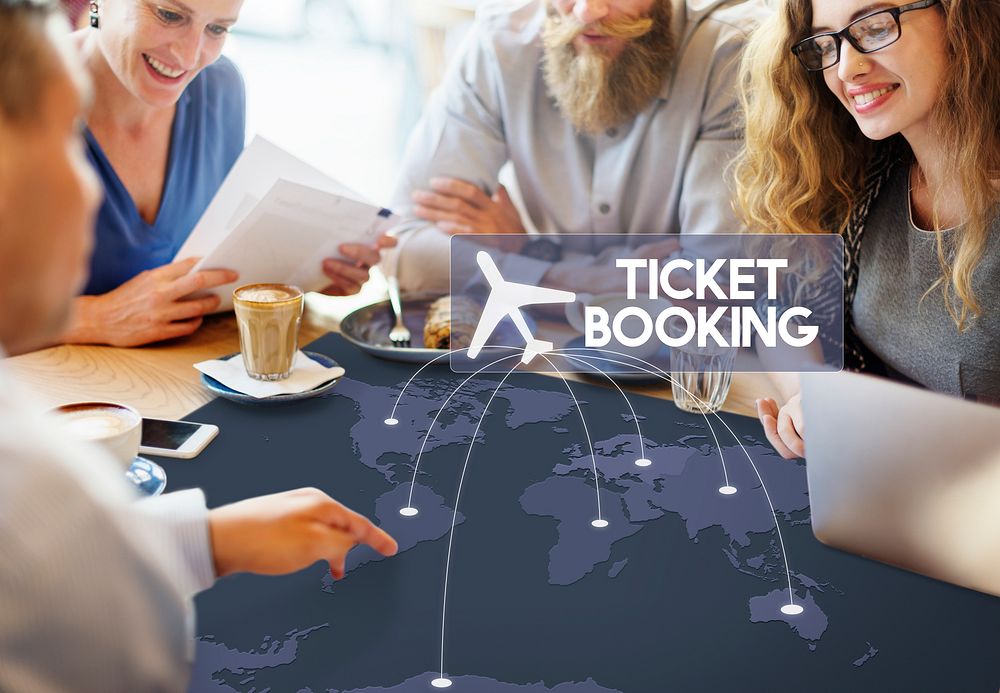 Flight Ticket Booking Destination Journey Concept