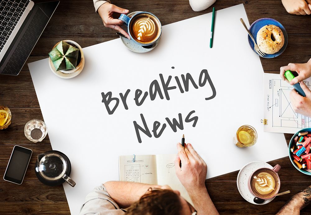 Breaking News Information Announcement Publication Concept