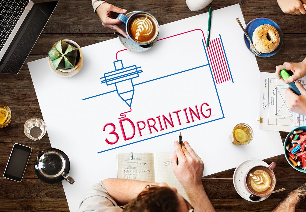 Illustration of 3D printing craft innovation technology