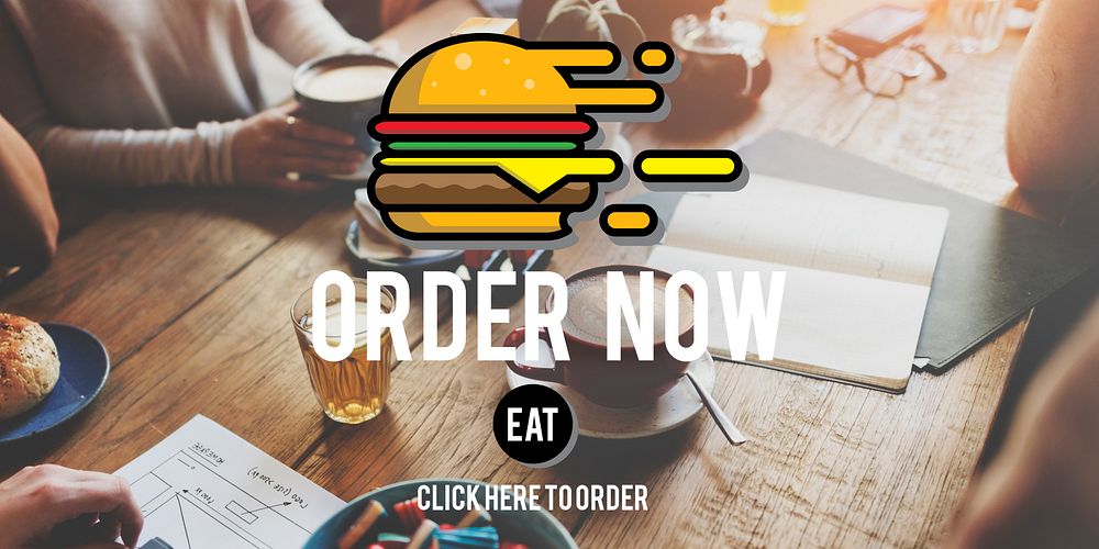 Menu Restaurant Order Now Online Burger Fast Food Concept