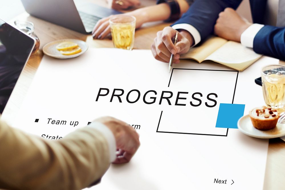 Progress Business Startup Strategy Goals Concept