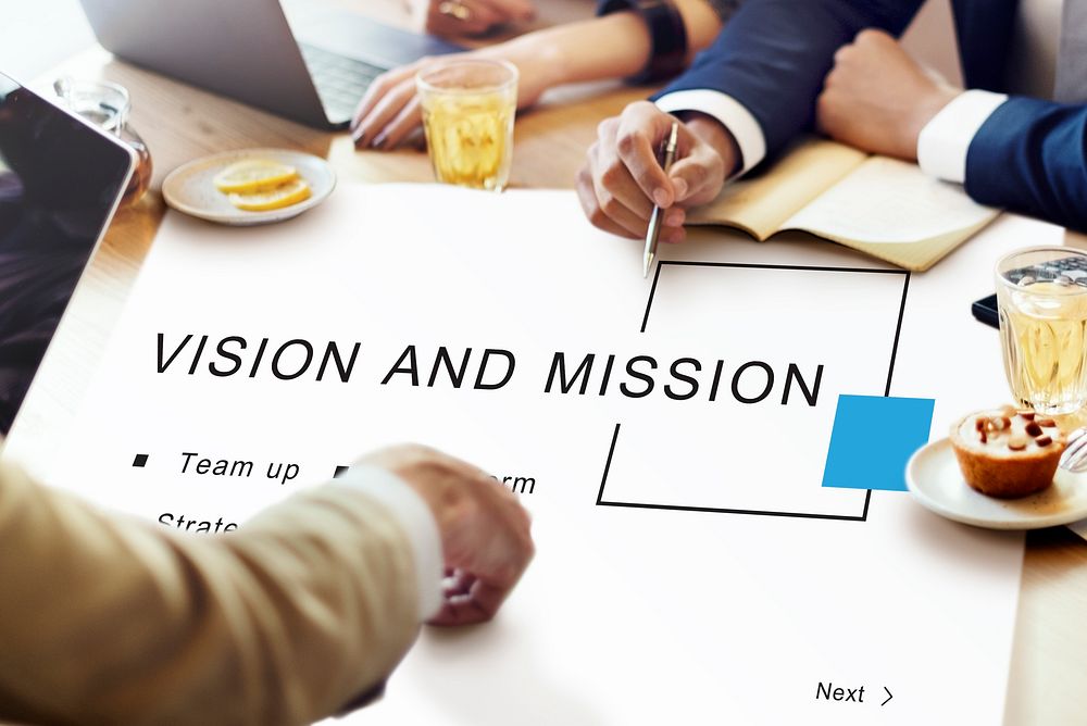 Vision And Mission Startup Strategy Goals Concept