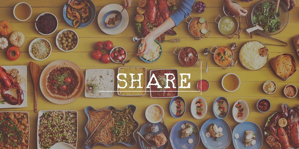 Share Party Meal Food Welcome Concept