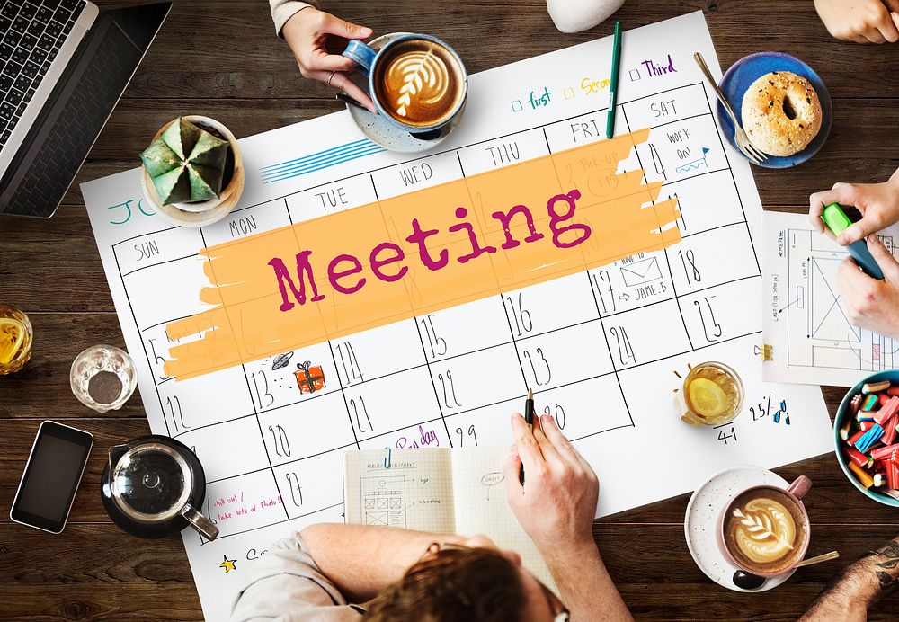 Meeting Agenda Planner Reminder Calendar To Do Concept