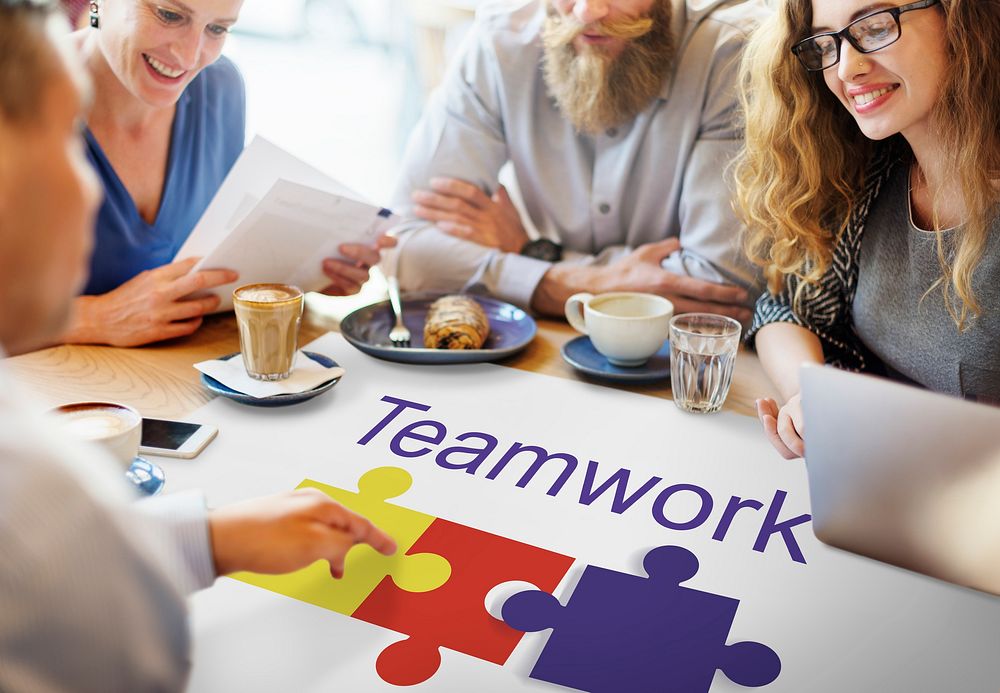 Jigsaw Puzzle Team Building Support Graphic Concept