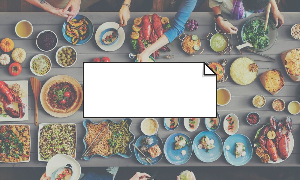 Food And Beverage Table Frame Graphic Concept