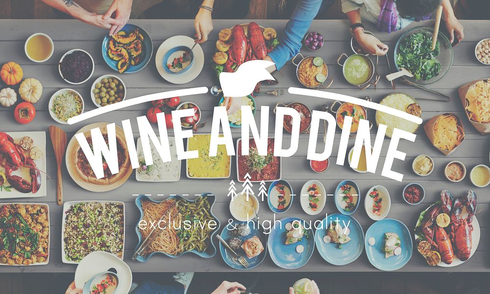 Wine And Dine Food Graphic Concept