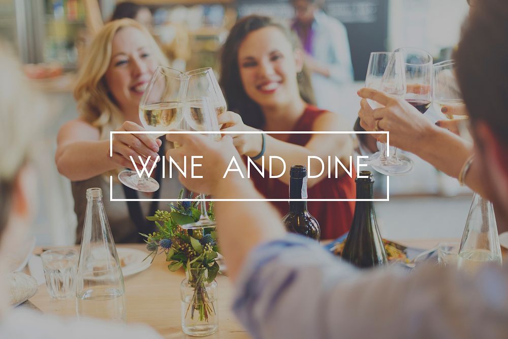 Wine and Dine Dinner Drinking Enjoyment Food Concept