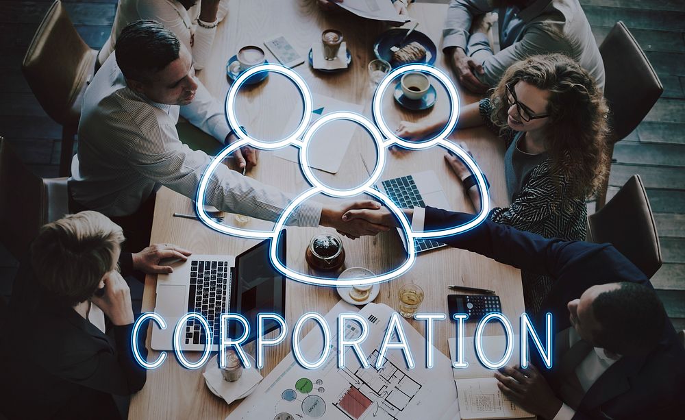 Corporation Team Leadership Partnership Concept