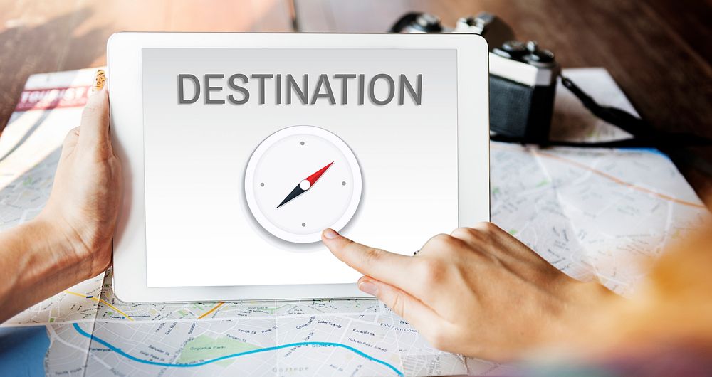 Destination Location GPS Map Concept