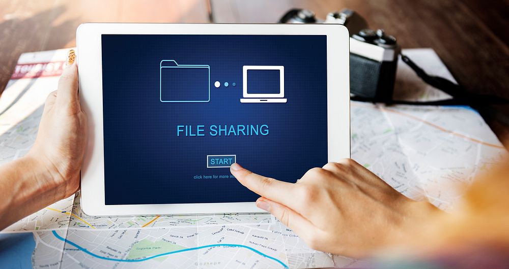 File Sharing Data Information Social Networking Concept
