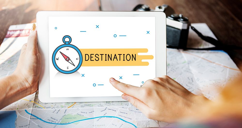 Destination Navigation Compass Graphic Concept