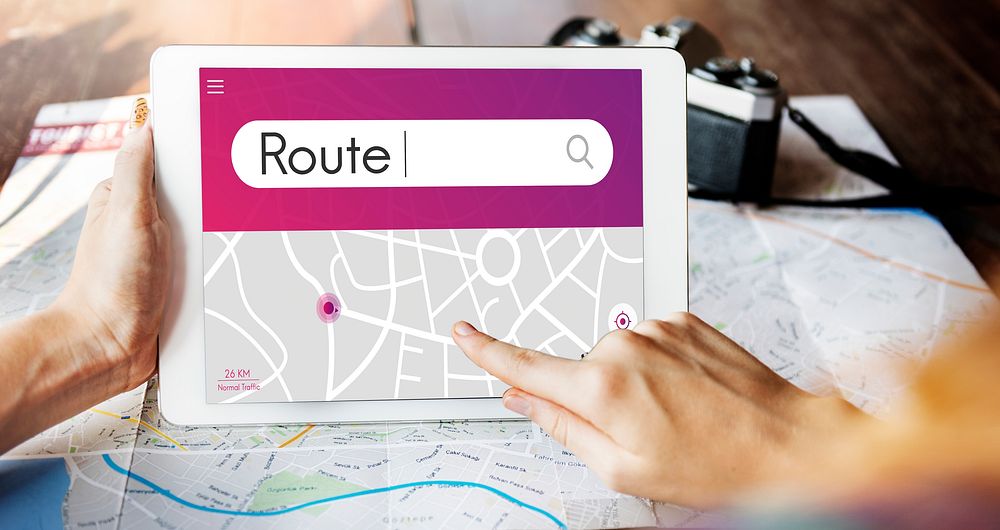 Route Navigation GPS Map Destination Concept