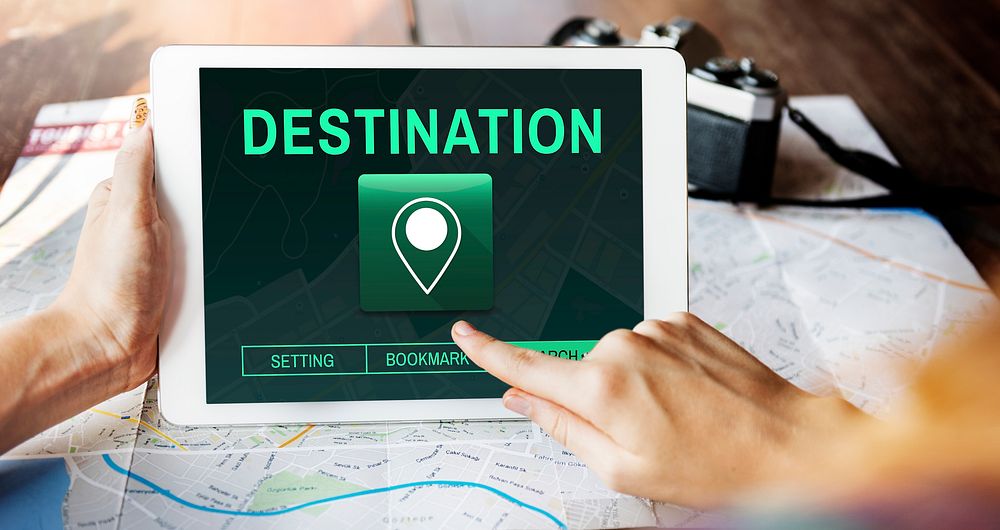 Destination Location GPS Map Concept