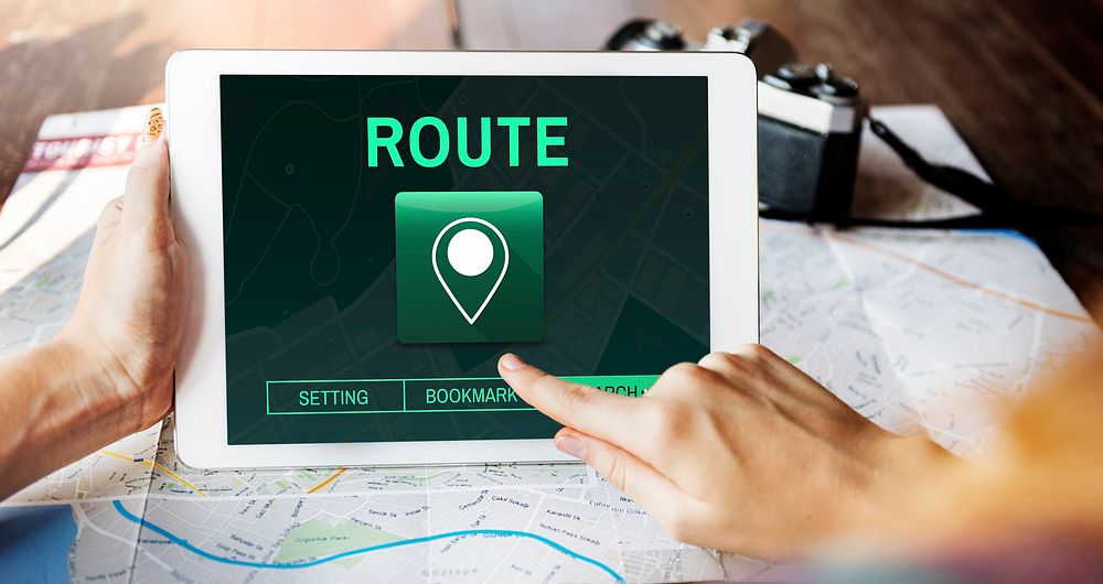 Route Destination Location GPS Map Concept