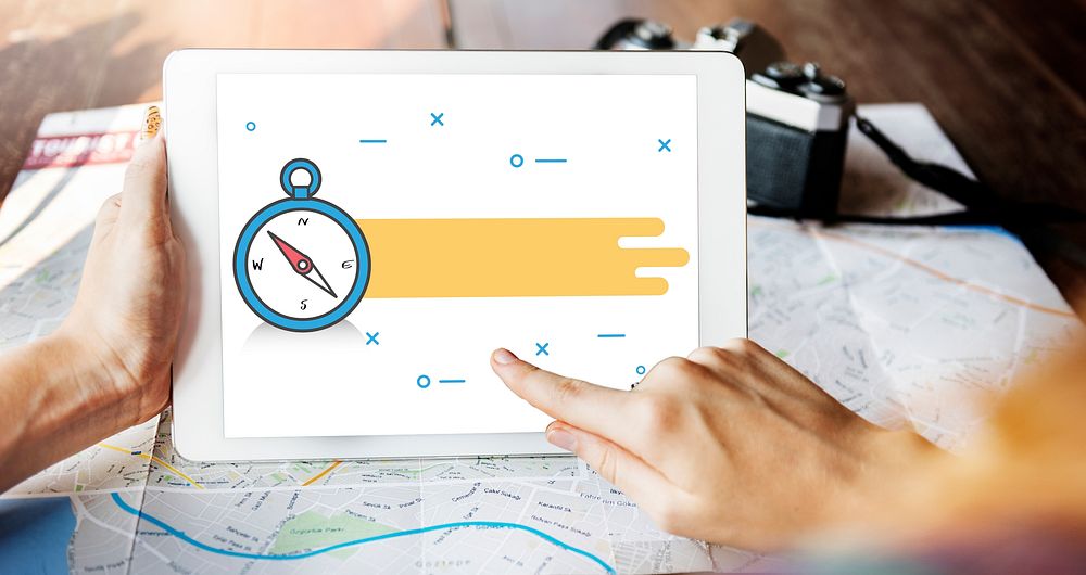 Compass Destination Navigation Route Direction Concept