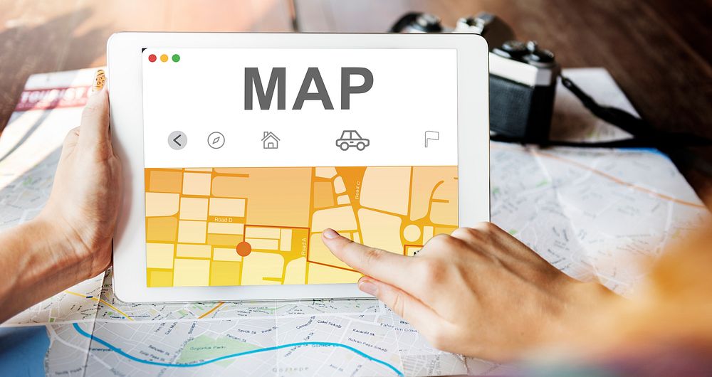 Map GPS Navigation Direction Destination Route Concept