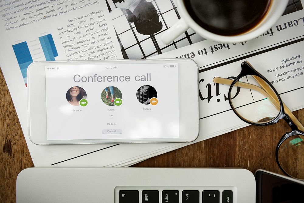 Conference Calling Online Communication Icon Graphic