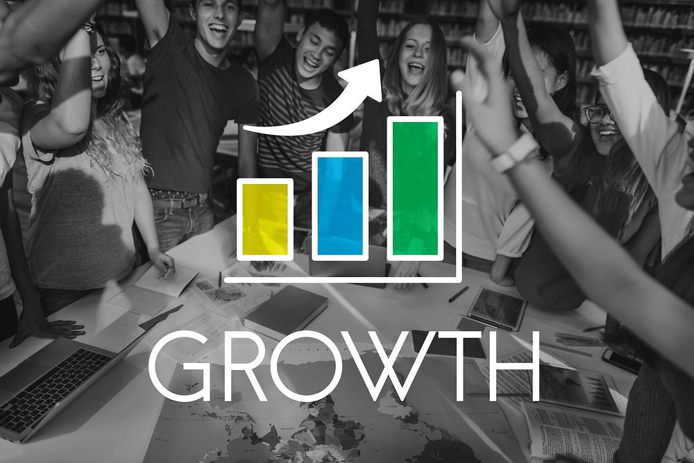 Business Development Growth Bar Chart Concept