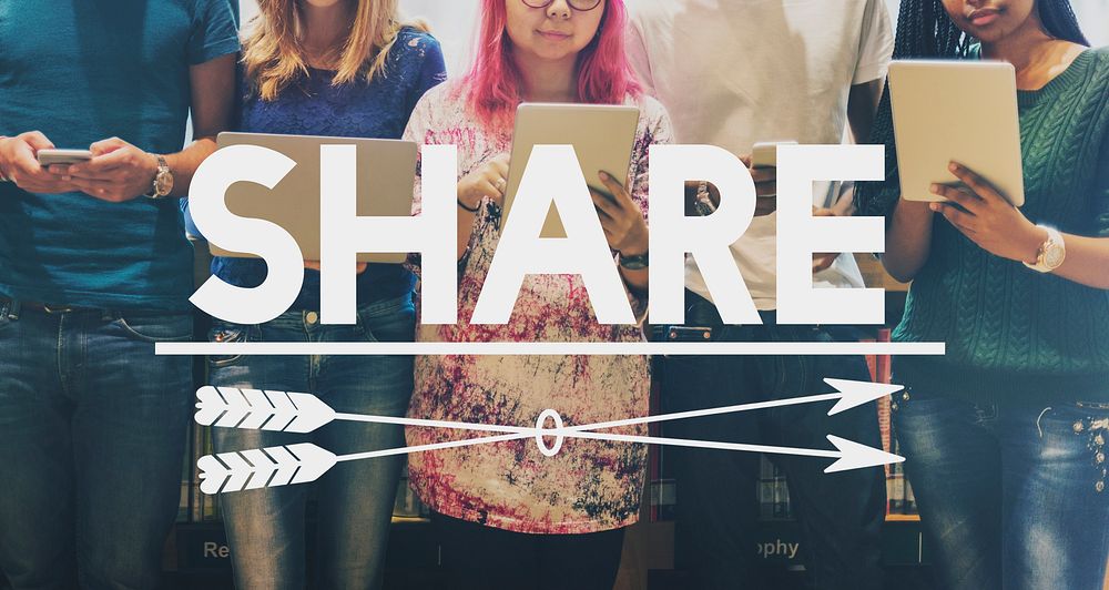 Share Ideas Moments Connection Share Social Concept