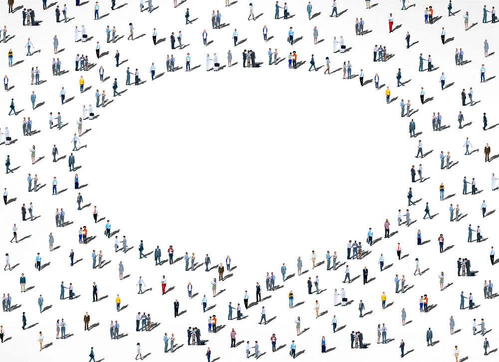 People Diversity Crowd Community Communication Speech Bubble Concept