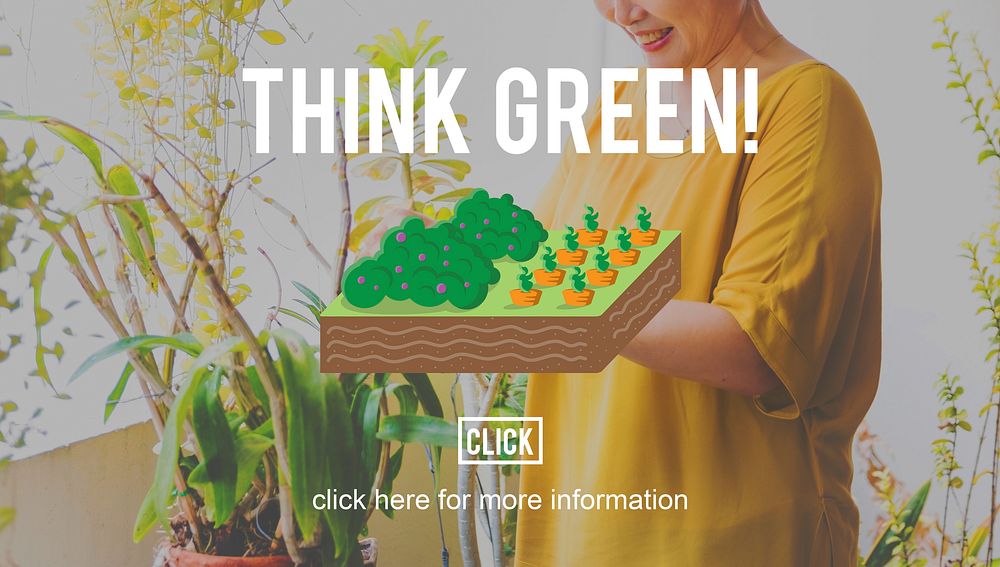Think Green Farming Planting Gardening Concept
