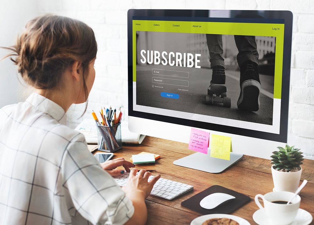 Subscribe Member Register Social Advertising Concept