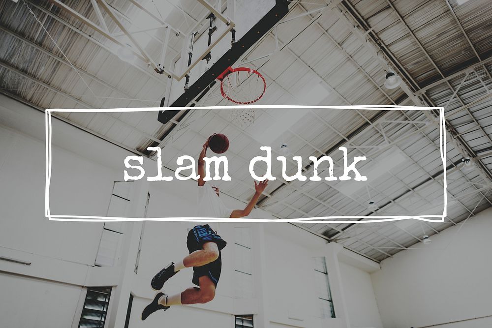 Slam Dunk Active Action Athlete Basketball Game Concept