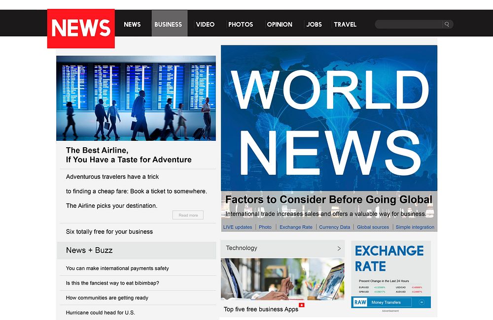 World News Communication Connection Social Travel Concept