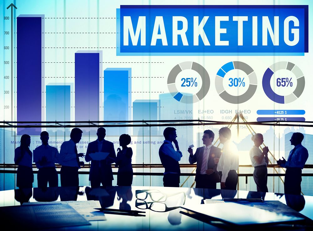 Marketing Distributing Analysing Data Bar Graph Concept