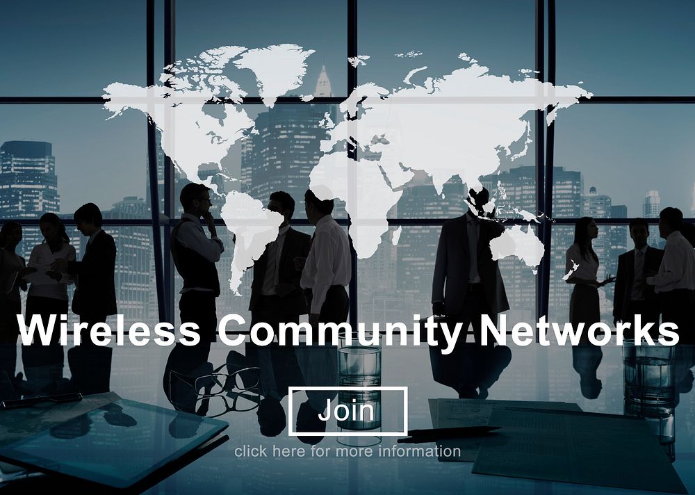 Wireless Community Networks Technology Hotspot Concept