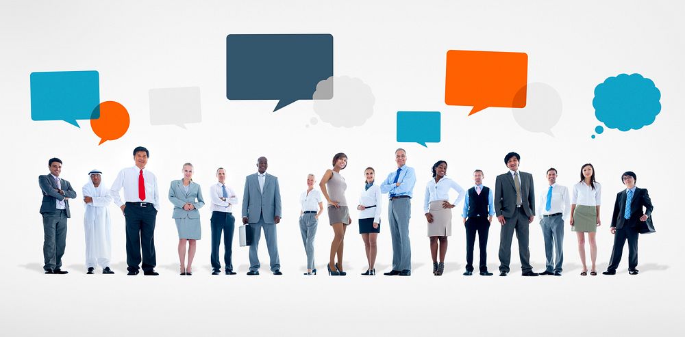 Group of Diverse Business People With Speech Bubbles