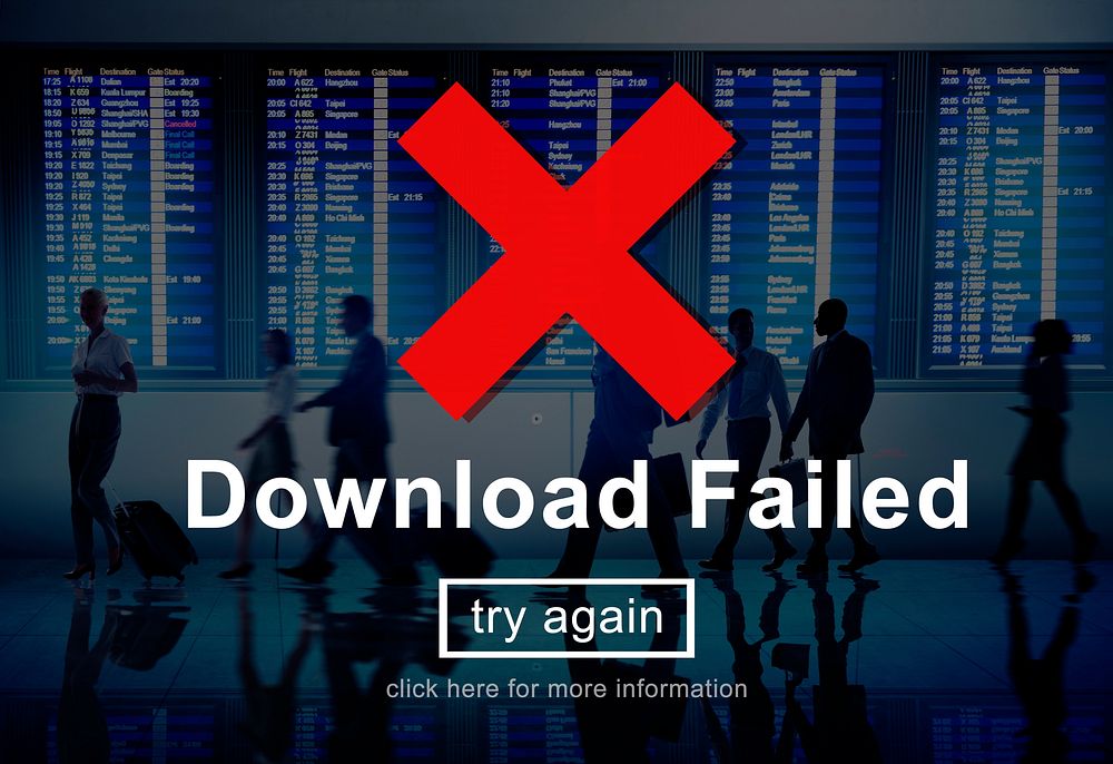 Download Failed Data Error Incomplete Load Concept