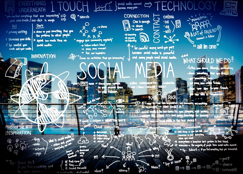 Social Media Technology Global Communication Concept