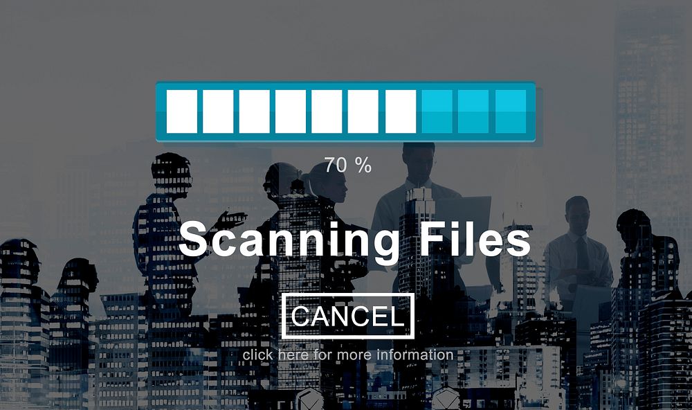 Scanning Files Security System Data Protection Technology Concept