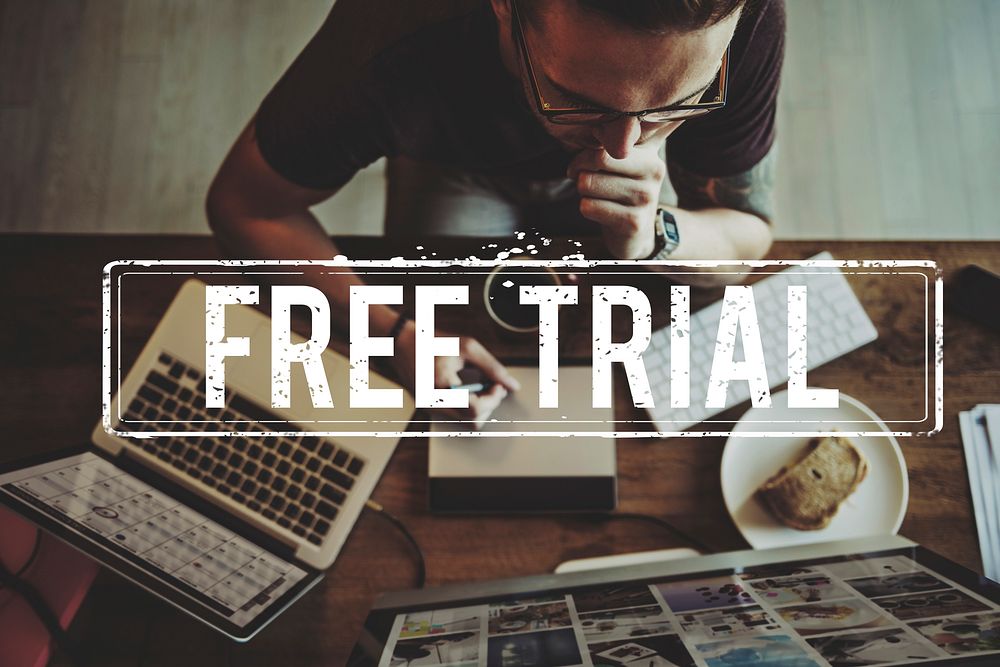 Free Trial Demo Offer Special Testing Bonus Concept