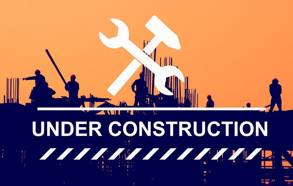 Under Construction Warning Sign Icon Concept